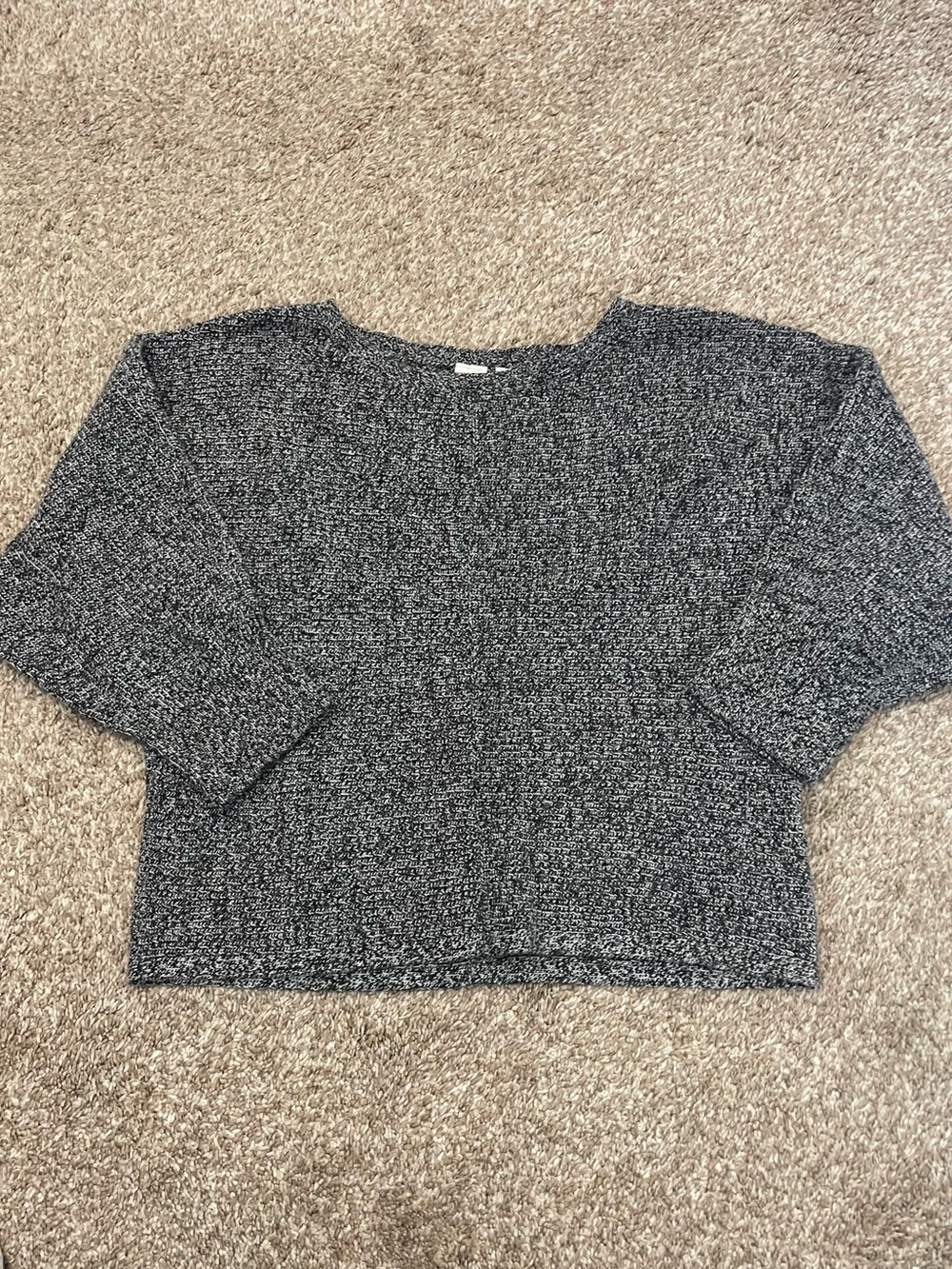 GAP Black and White Marled Knit Top